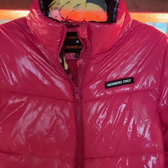 Members Only Nickelodeon Shiny Fuchsia Puffer Jacket NWT    FREE SHIPPING! - Picture 2 of 15